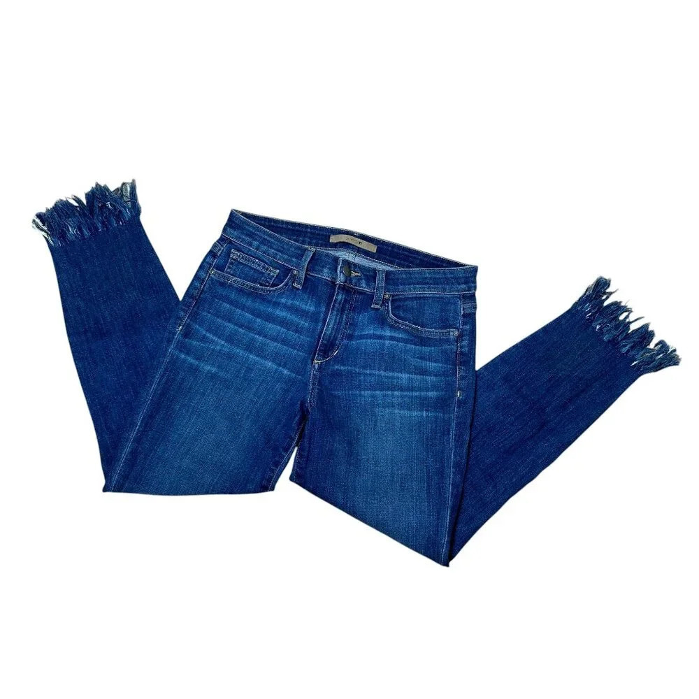 JOE'S JEANS Mabel Skinny Crop Fun & Flirty Jeans w/ Fringe Hem - size 28